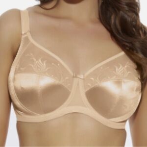 Elomi Caitlyn Underwire Side Support Bra Nude Full Cup Satin & Lace 36G